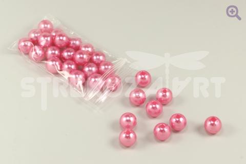 Бусины под жемчуг 10мм, цвет: ярко-розовый, 10шт