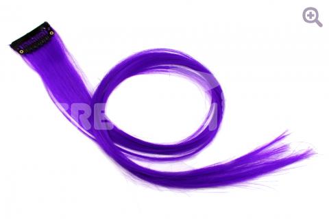 Пряди на заколке 50см, цвет: ярко-фиолетовый