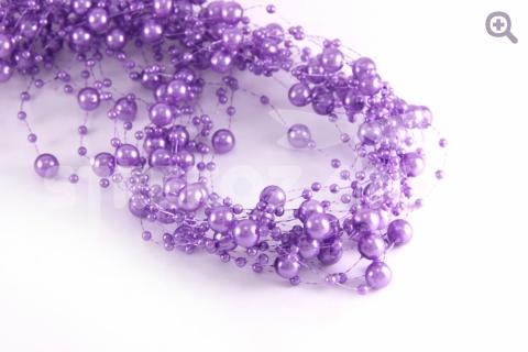 Бусины на леске 3/8мм, длина 1,35-1,4м, цвет: фиолетовый
