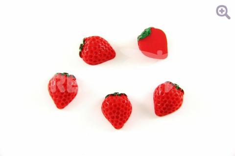 Кабошон клубника 15*18мм, цвет: красный