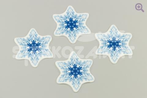 Кабошон плоский Снежинка 32*32мм