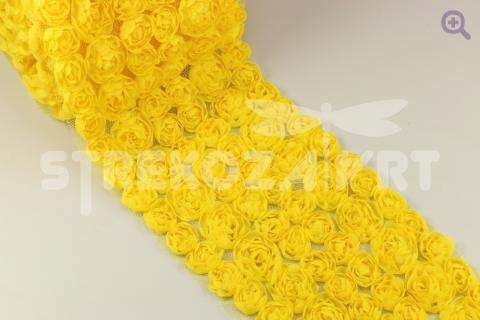 Кружево на сетке "Розочки" 85-90мм, 50см, цвет: желтый