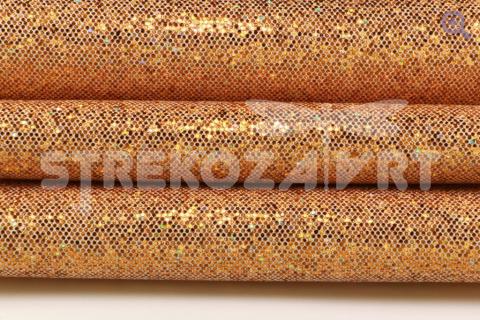 Искусственная кожа чешуйки 25-27*14,5см, цвет: оранжевый