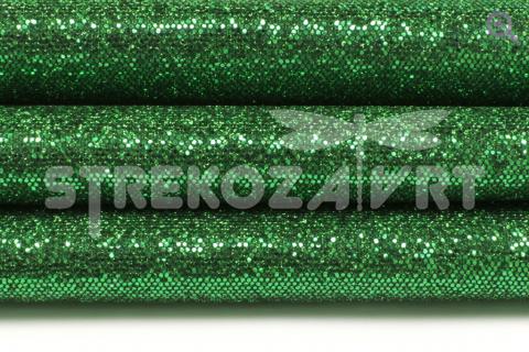 Искусственная кожа чешуйки 25-27*14,5см, цвет: изумрудный
