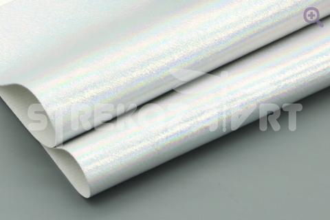 Искусственная кожа "Мерцание" 20*30см, цвет: серебро