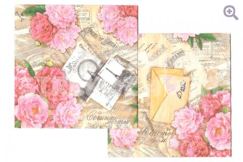 Салфетка для декупажа 33*33см "Пионы"