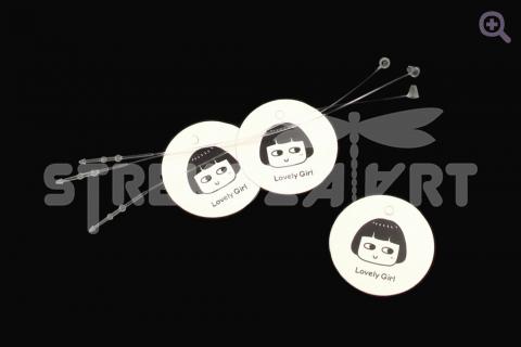 Бирка для украшений "Lovely girl", d=35мм, рисунок: 3